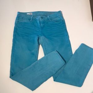 Gap teal skinny jeans